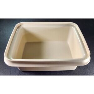 Vintage Tupperware Almond Rectangular 9"x7" Bowl 1254-9